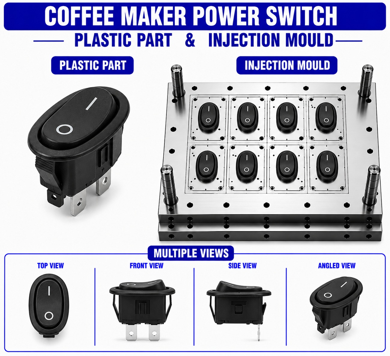 Coffee Maker Plastic Power Switch Mould and Moulding Services